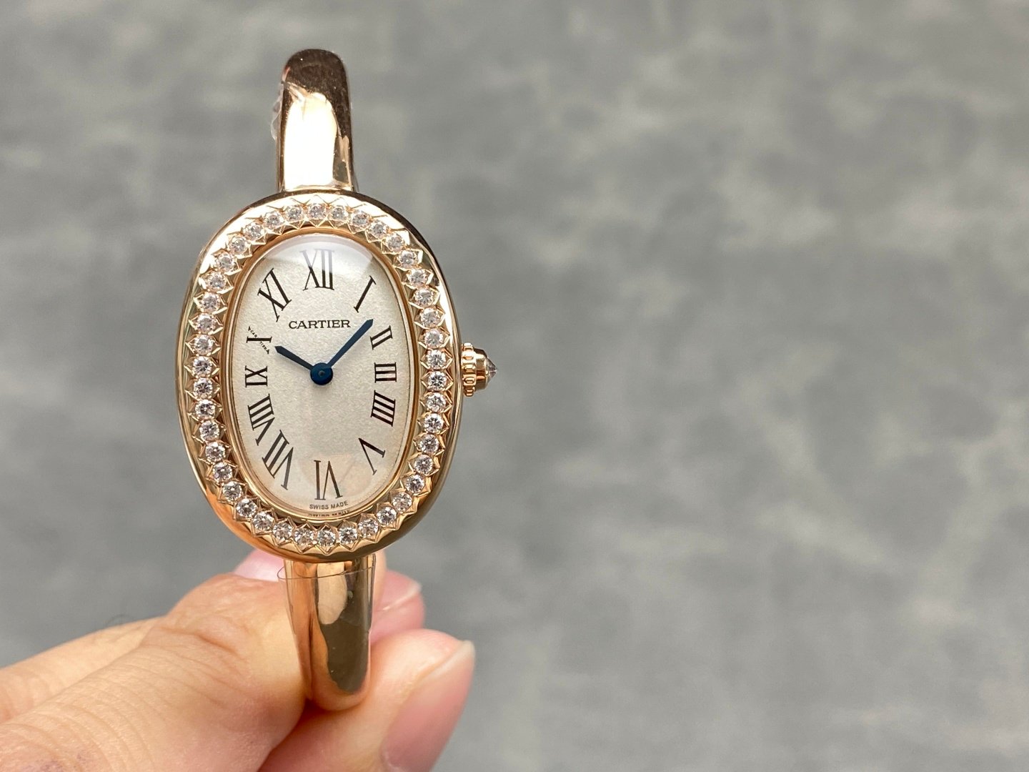 Cartier Baignoire Diamond Bezel Yellow Gold Silver Dial Quartz Watch 23mm CARTIER-BAIGNOIRE-SMALL-DIAMOND-YG