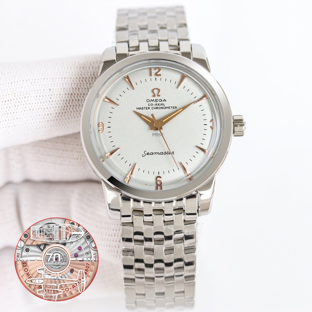 Omega Seamaster 1948 Platinum Silver Dial Platinum Bracelet 38MM CR-SM1948-PT-SL-38