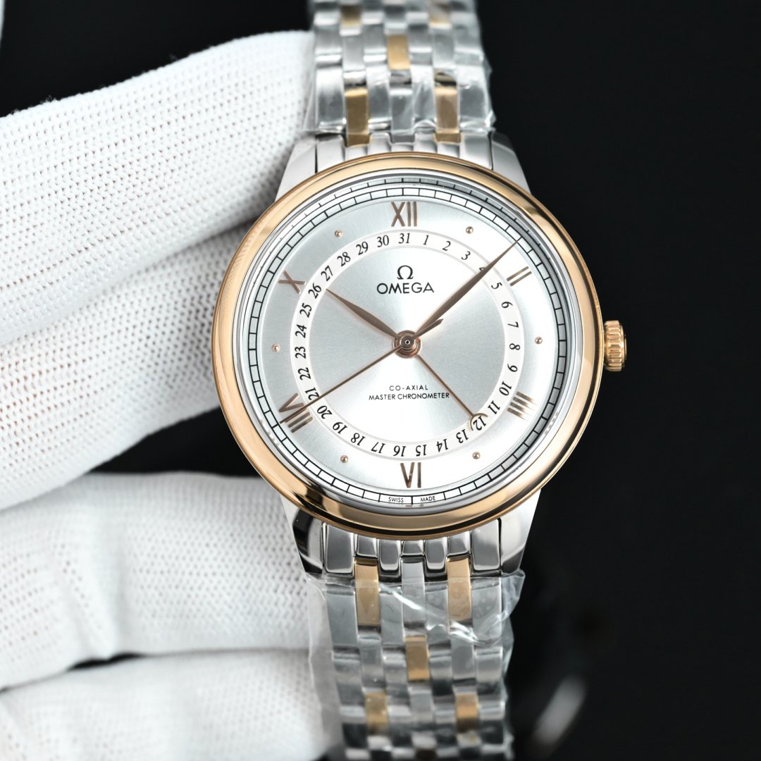Omega De Ville Prestige Sedna Gold Steel Silver Dial Two-Tone Bracelet 42MM  Ref. 434.23.42.22.02.001