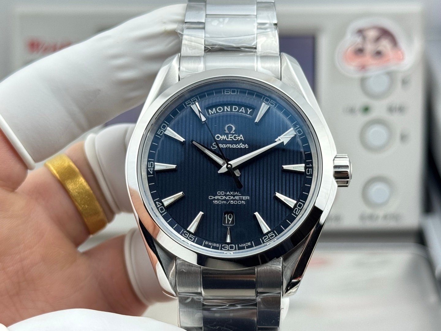 Omega Seamaster Aqua Terra Stainless Steel Blue Dial Stainless Steel Bracelet 43MM CR-AQTR-SS-BLU-43