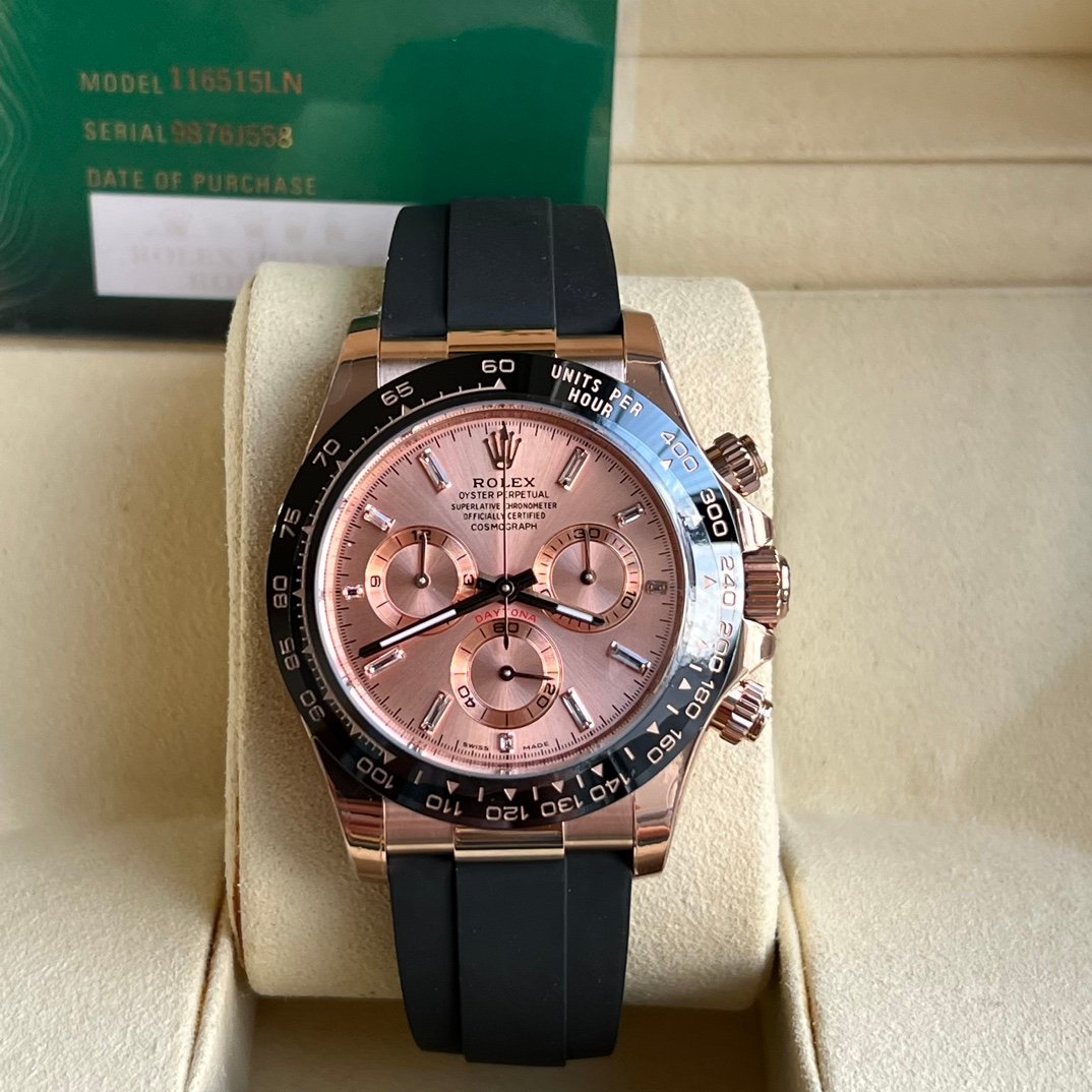 Rolex  Cosmograph Daytona Everose Cerachrom  Pink Baguette Strap  40mm  116515LN-0006