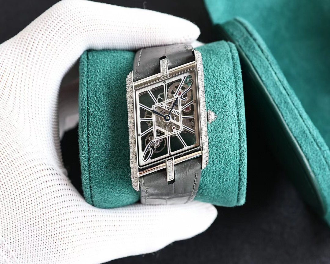 Cartier Tank Asymétrique Platinum Skeleton Diamond Dial 47.5MM  CR-TNKASY-PT-SKD
