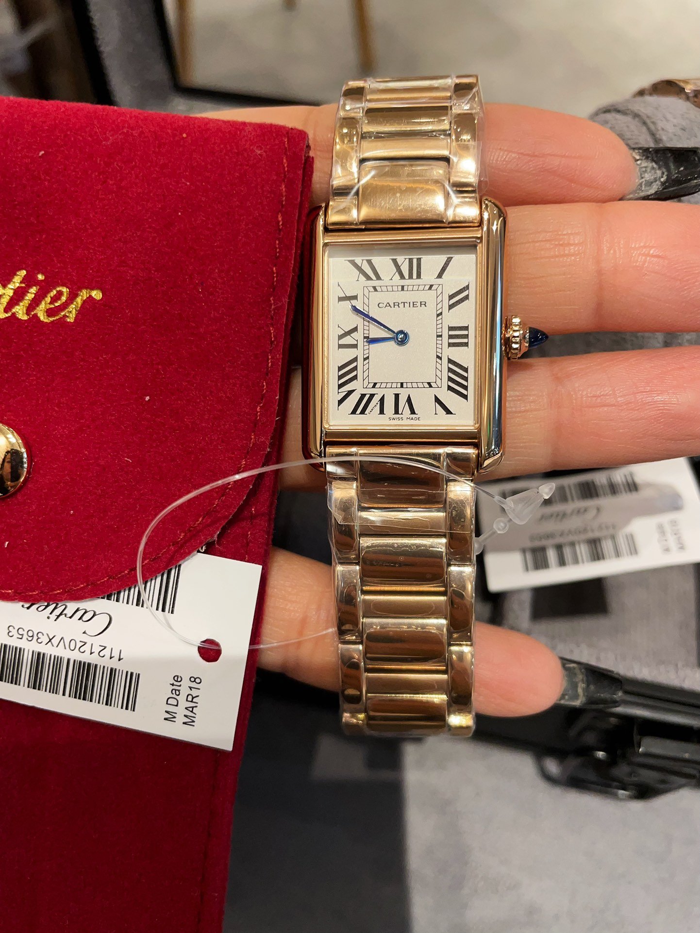 Cartier Tank Must Rose Gold Silver Roman Dial Rose Gold Bracelet 31MM WGTA0030