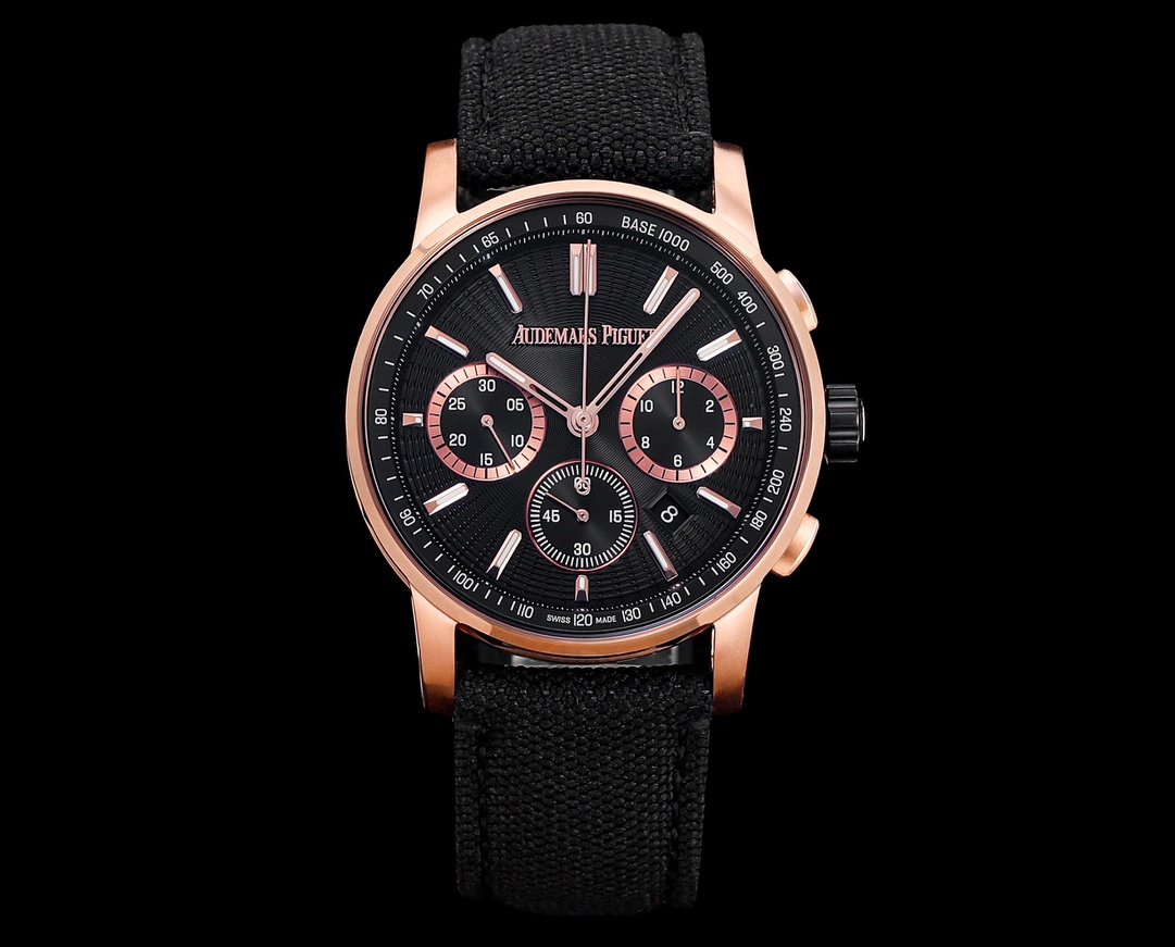 Audemars Piguet Code 11.59 Rose Gold Ceramic Black Dial Fabric Strap 41MM 26393NR.OO.A002KB.02