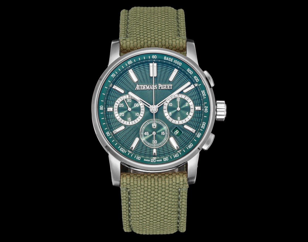 Audemars Piguet Code 11.59 Stainless Steel Green Dial Fabric Strap 41MM 26393ST.OO.A056KB.01