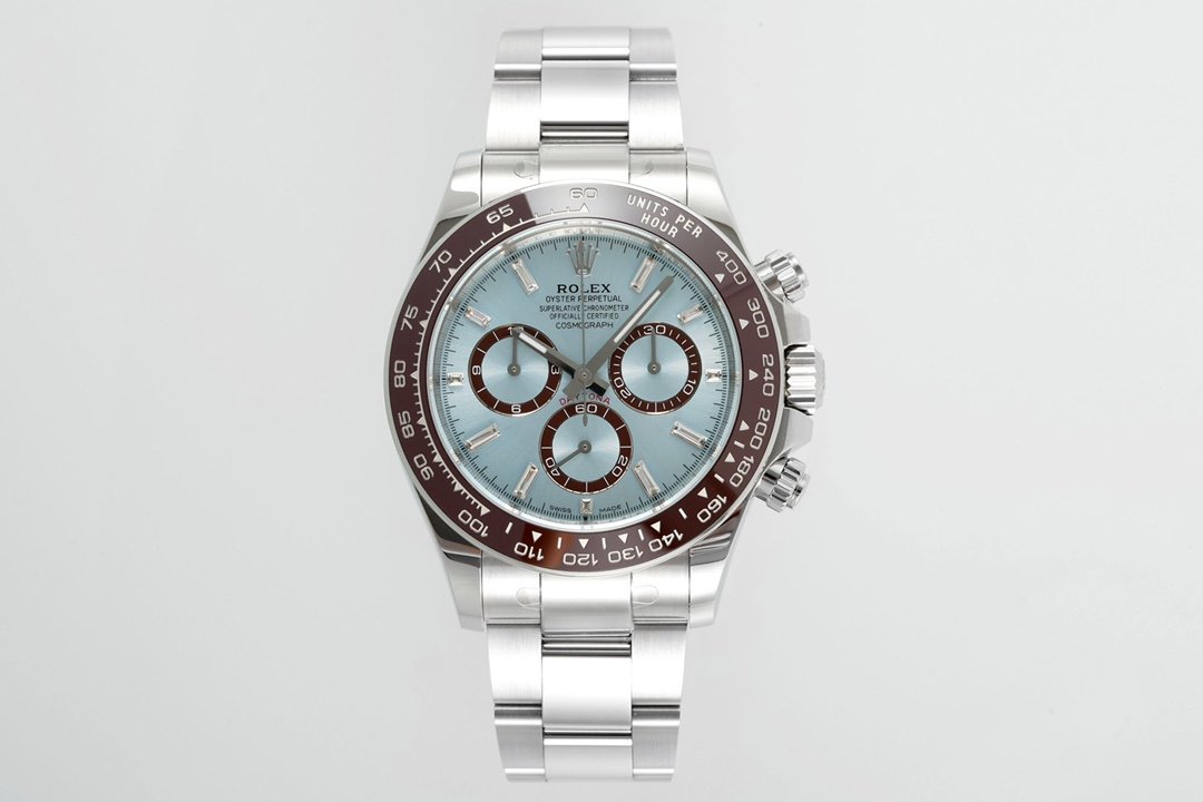 Rolex Cosmograph Daytona Platinum Ice Blue Dial 40mm Baguette Indexes 126506-0002