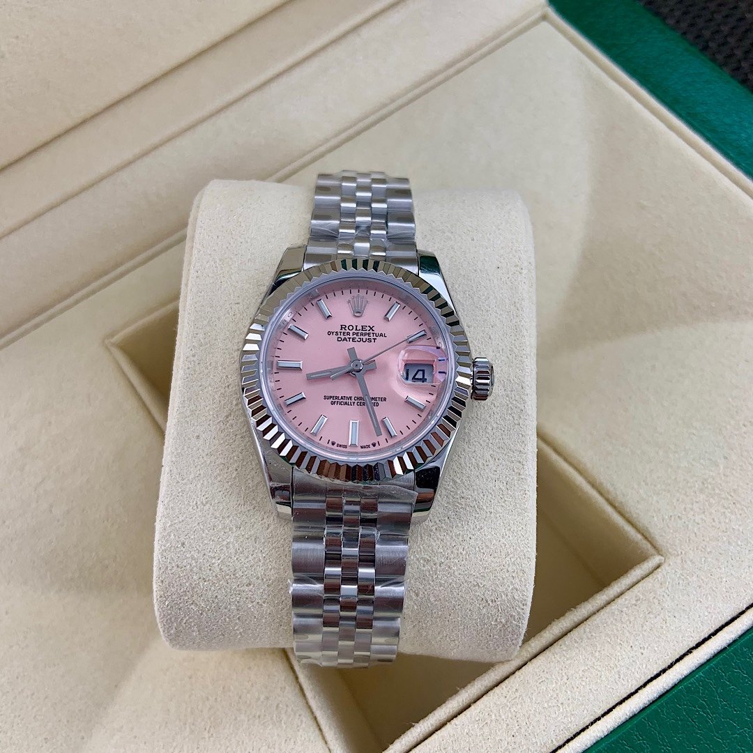 Rolex Datejust Stainless Steel Fluted Bezel Pink Dial Jubilee Bracelet 31MM 178274-0012