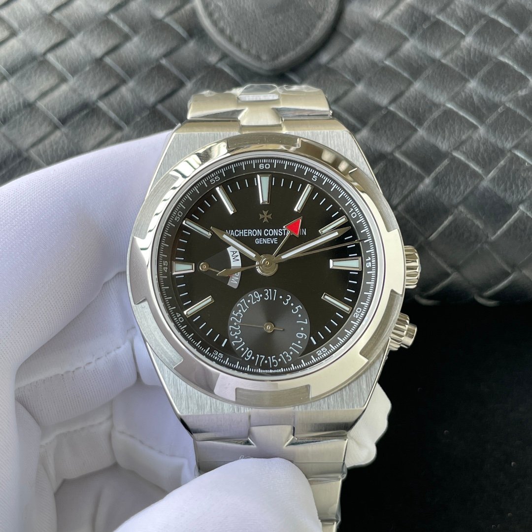 Vacheron Constantin Overseas Stainless Steel Black Dual Time Dial Steel Bracelet 41MM 7920V/210A-B546