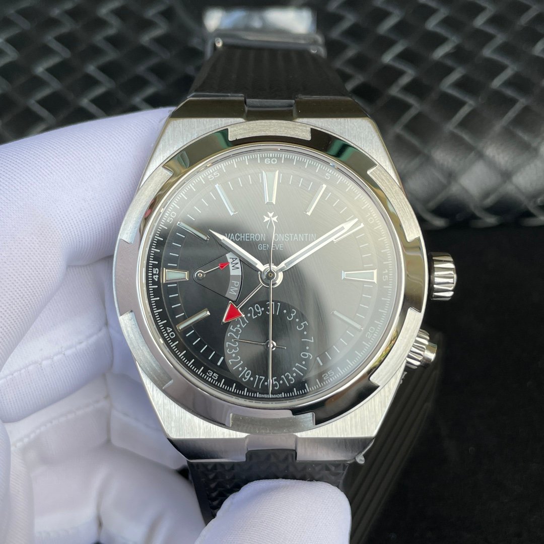 Vacheron Constantin Overseas Stainless Steel Black Dual Time Dial Rubber Strap 41MM Ref.7920V/210A-B546