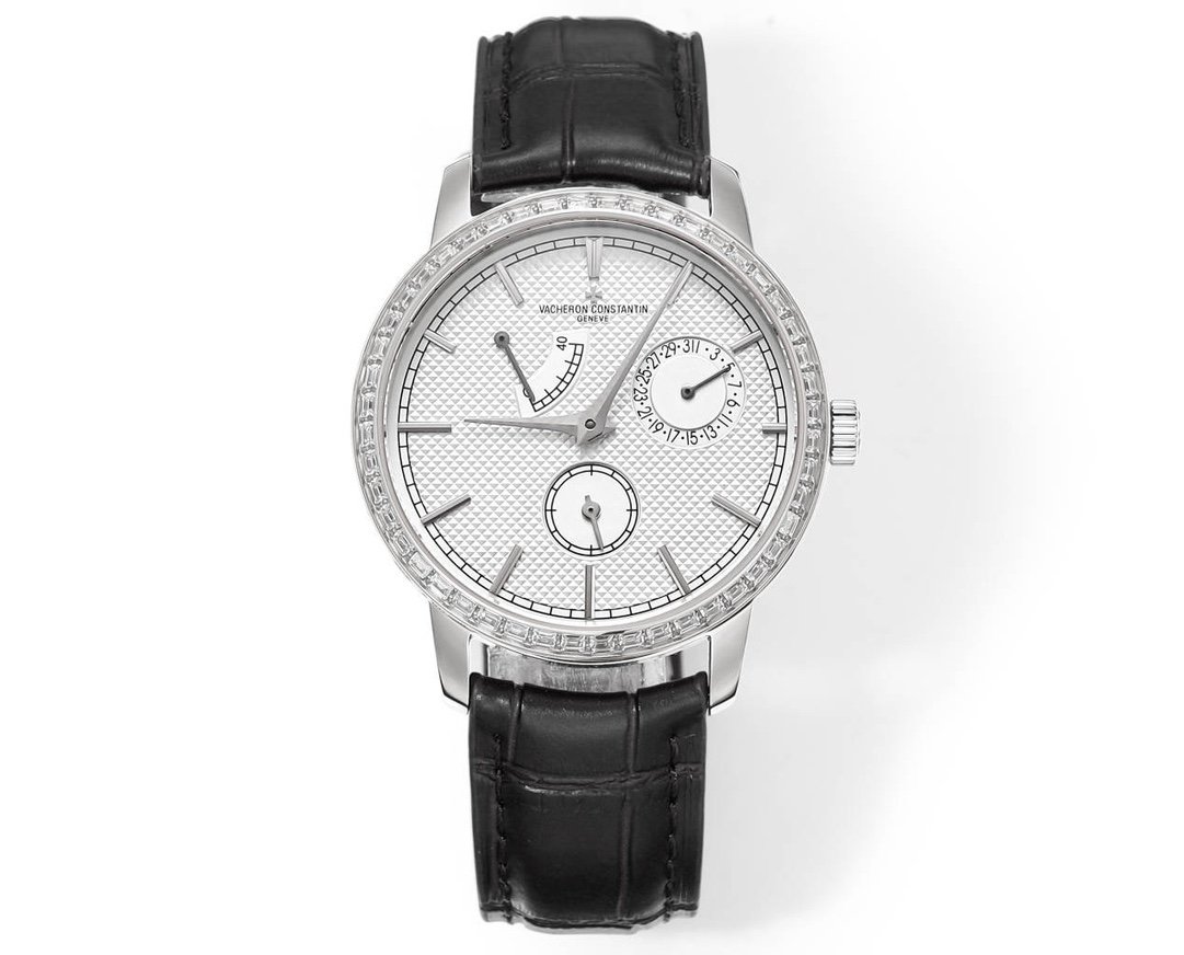 Vacheron Constantin Traditionnelle White Silver Hobnail Dial 40MM Watch 83020/000G-9908-01