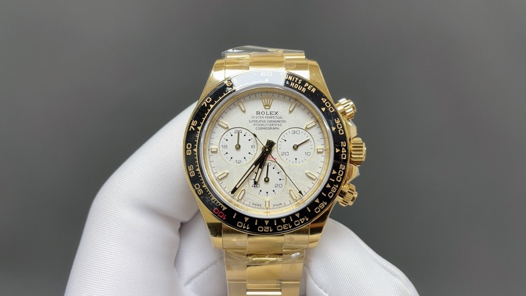 Rolex Daytona Yellow Gold Cosmograph Champagne Dial Black Bezel 40mm RLX-DAY-YG-CHP-BEZ-001