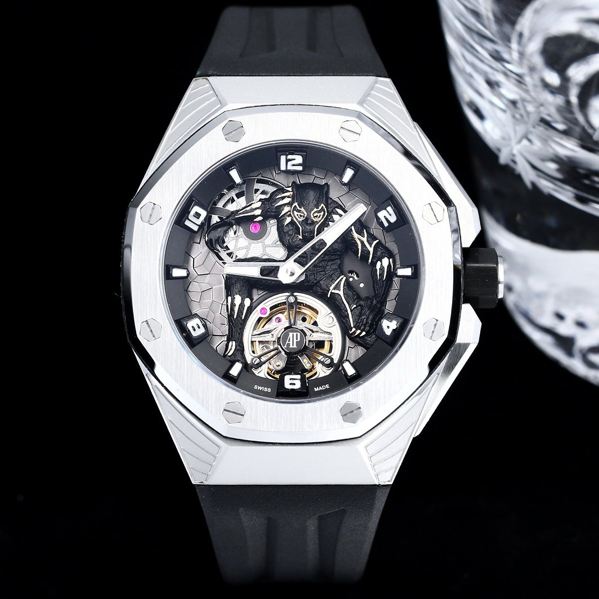 Audemars Piguet Royal Oak Concept Titanium Black Dial  Black Panther Custom 43mm 26620IO.OO.D077CA.01