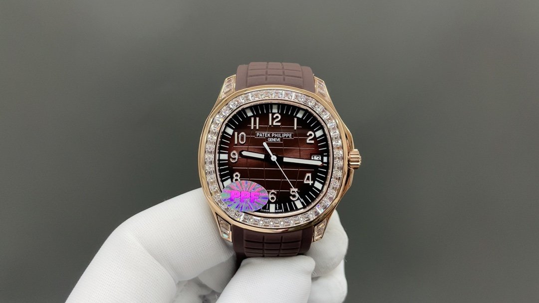 Patek Philippe Aquanaut Rose Gold Diamond Bezel Brown Dial 40mm 5167/300R-010 Custom