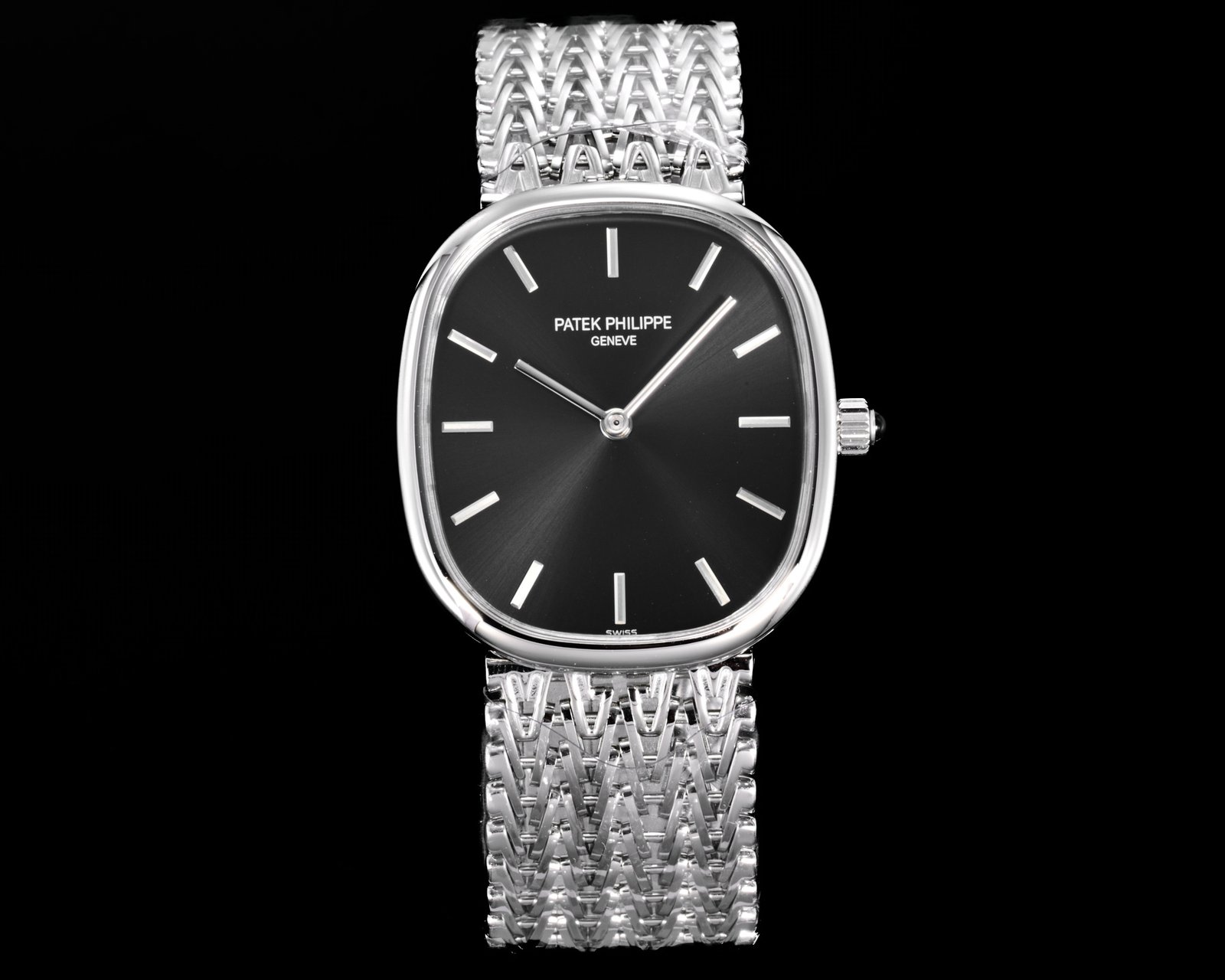 Patek Philippe Golden Ellipse White Gold Charcoal Grey Dial 34.5x39.5MM 5738/1G-001