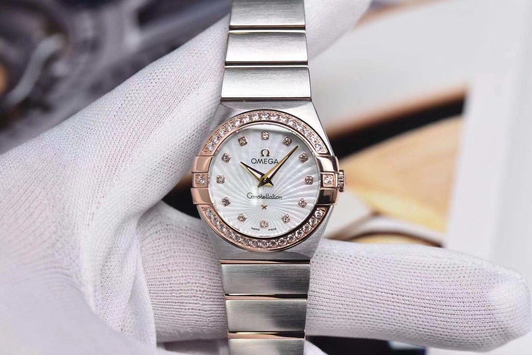 Omega Constellation Sedna Gold Steel Silver Meteorite Diamond Dial Two-Tone Bracelet 29MM 131.25.29.20.99.001