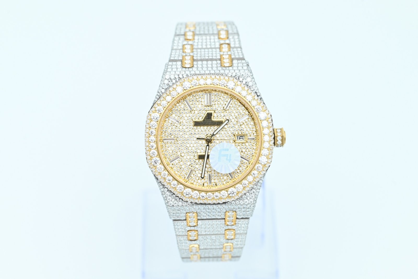 Audemars Piguet Royal Oak Two-Tone Steel and Yellow Gold Diamond Set Automatic Diamond Dial 41mm 15400SA-Custom-Baguette