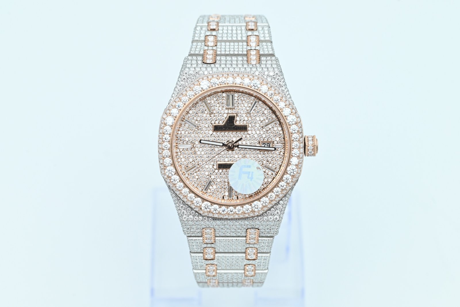 Audemars Piguet Royal Oak Two-Tone Steel and Rose Gold Diamond Set Automatic Diamond Dial 41mm 15400SR-Custom-Baguette