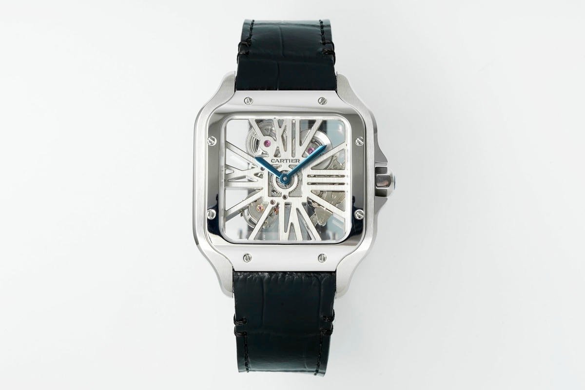 Cartier Santos de Cartier Large Model Stainless Steel Skeleton 40mm Ref.WHSA0015