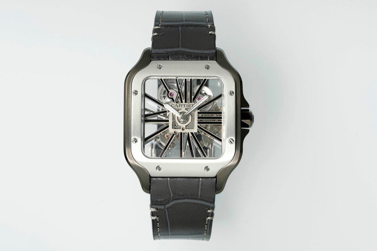 Cartier Santos de Cartier Large Model Stainless Steel ADLC Skeleton 40MM WHSA0027-01