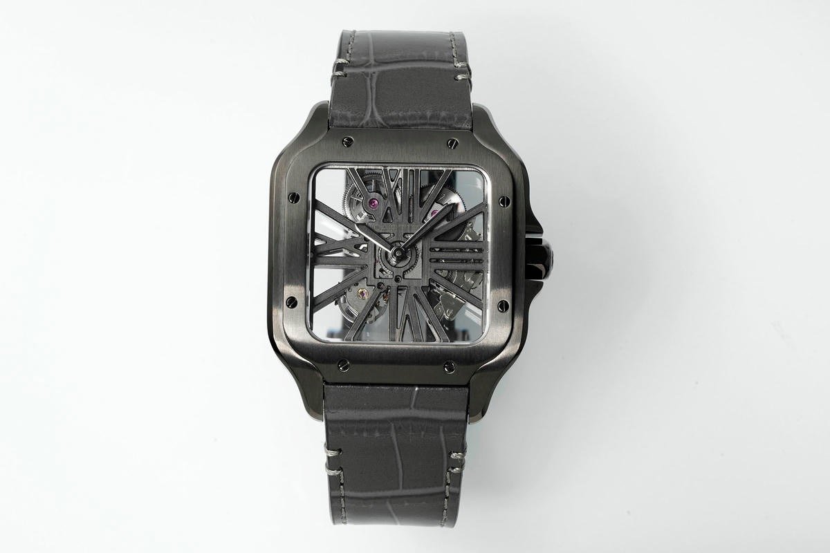 Cartier Santos de Cartier Large Model ADLC Amorphous Diamond Like Carbon Skeleton 40MM WHSA0009
