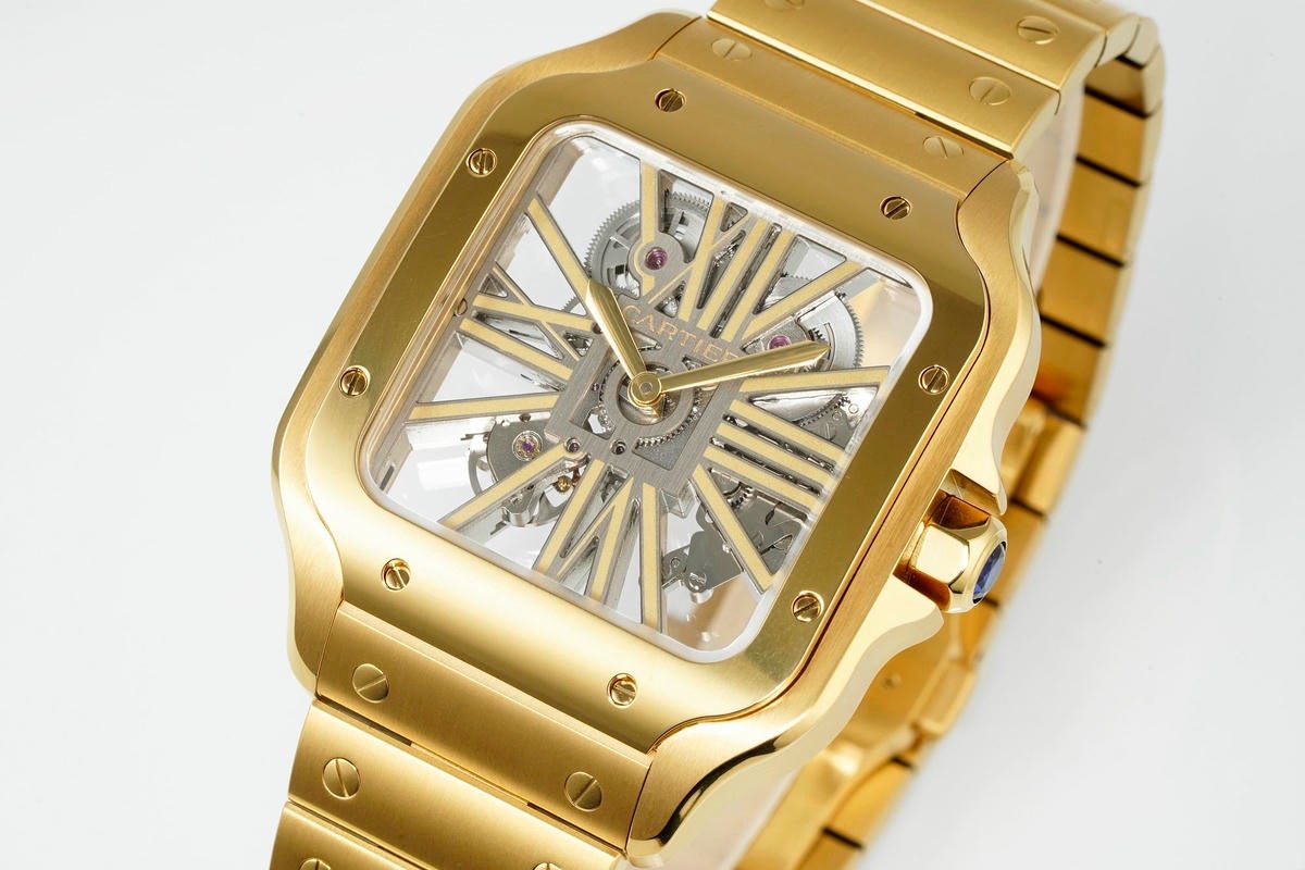 Cartier Santos de Cartier Large Model Yellow Gold Skeleton 40mm WHSA0042