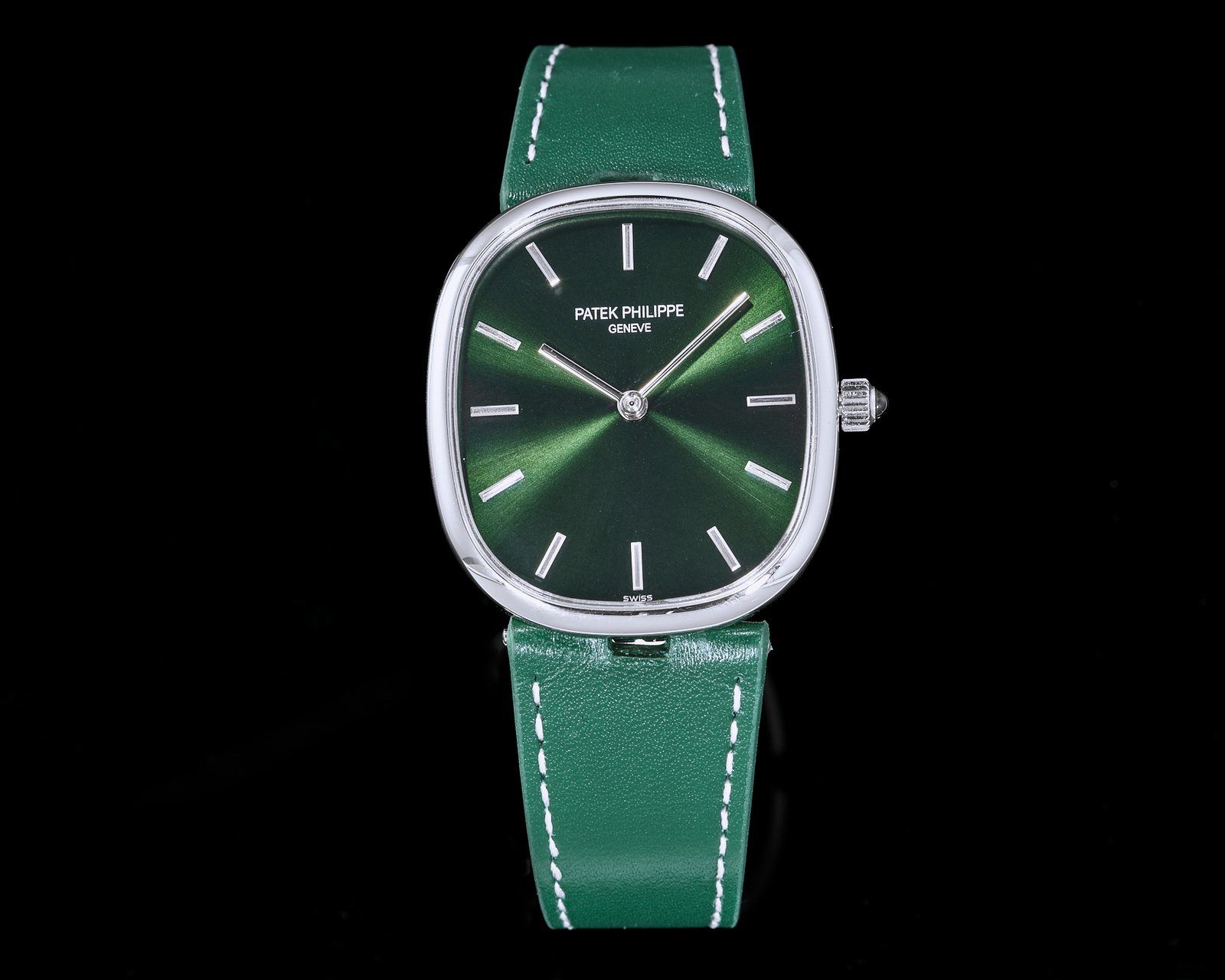 Patek Philippe Golden Ellipse White Gold Olive Green Dial 34.5x39.5MM 5738G-001
