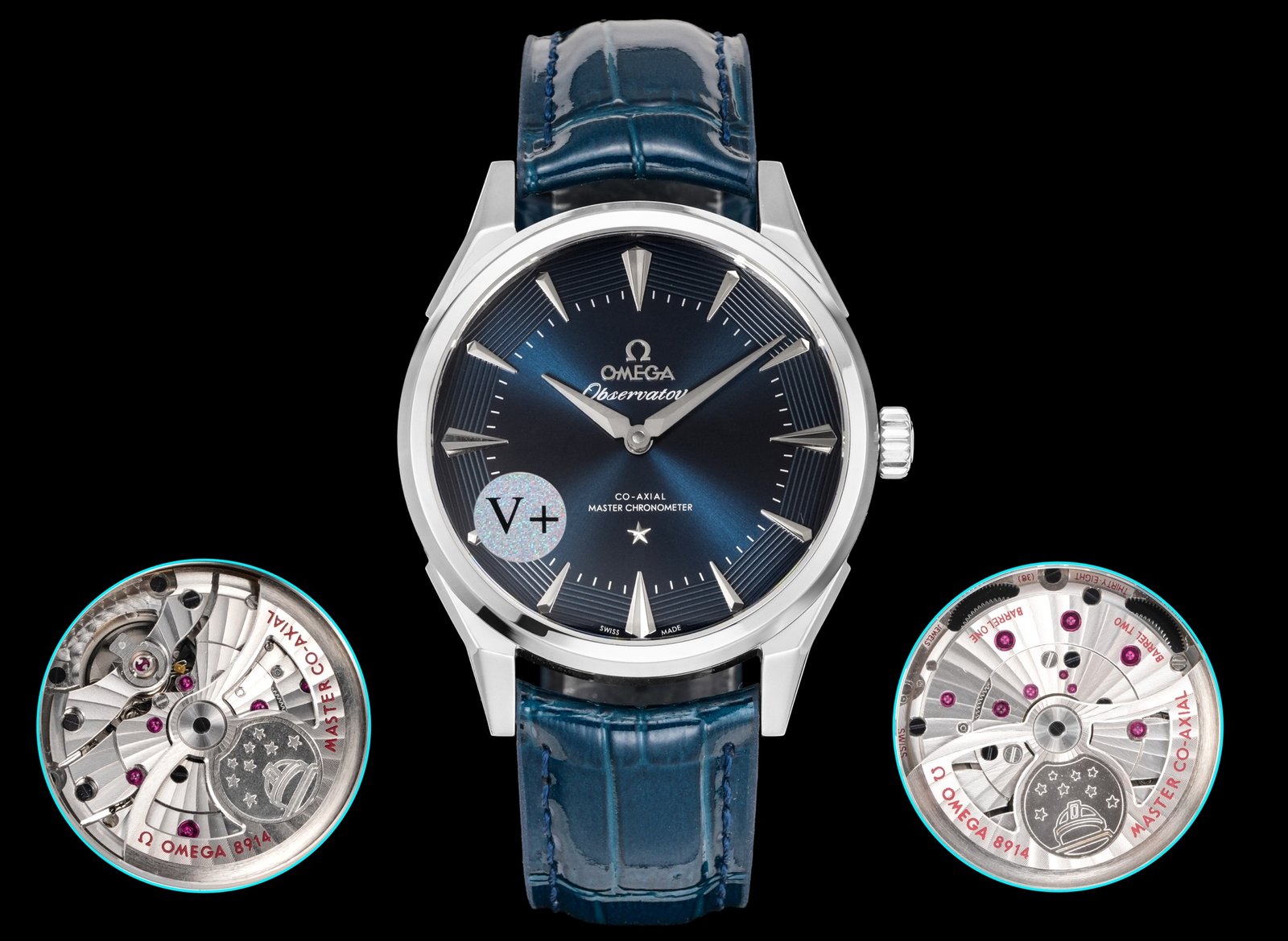 Omega Constellation Observatory Steel Blue Dial 39MM Blue Leather Strap 140.13.39.21.03.001