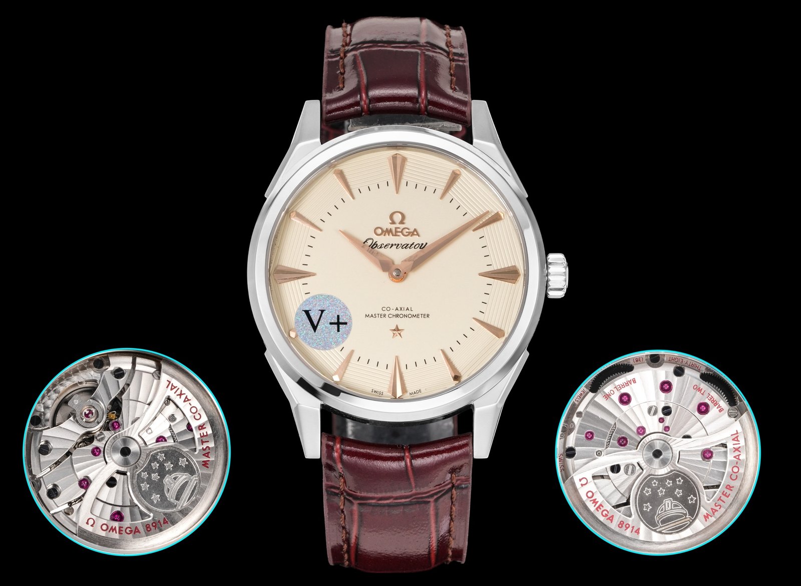 Omega Constellation Observatory Sedna Gold Rose Dial 39MM Leather Strap Ref.140.53.39.21.99.002