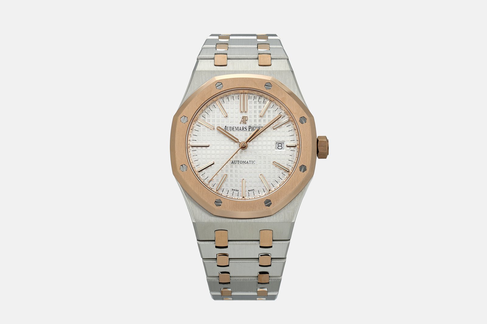 Audemars Piguet Royal Oak Steel Rose Gold Silver Dial 41MM Steel Rose Gold Bracelet 15400SR