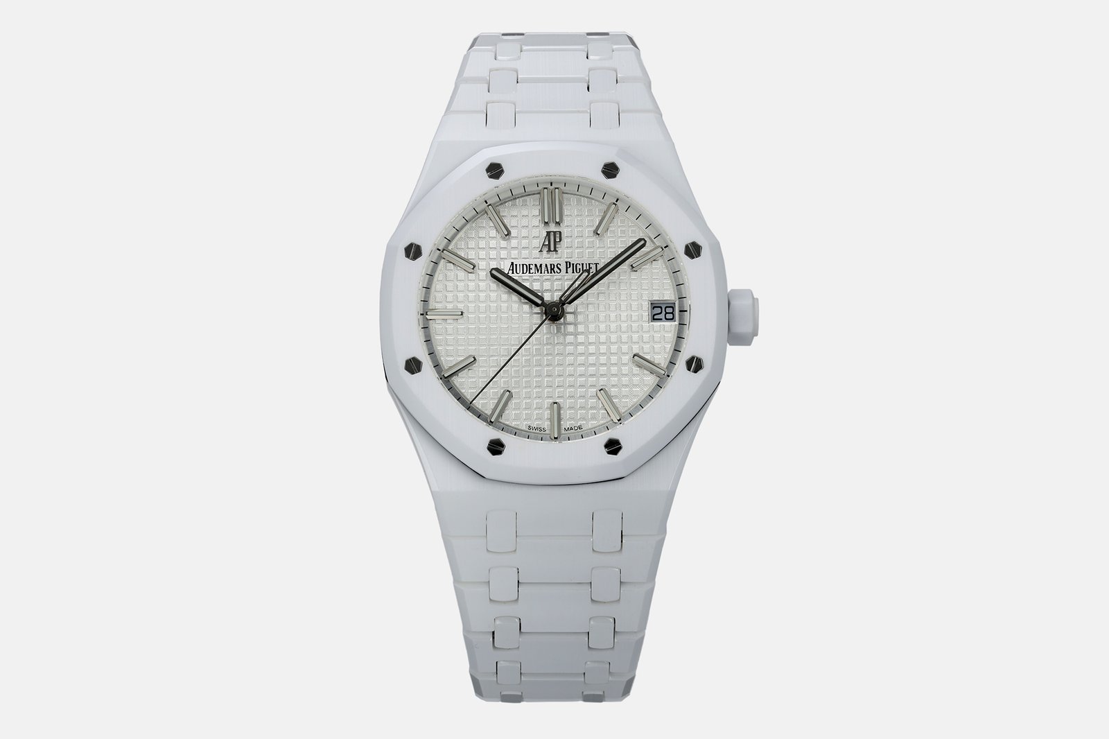 Audemars Piguet Royal Oak White Ceramic Selfwinding Silver Dial 34mm 77350CB.OO.1266CB.01