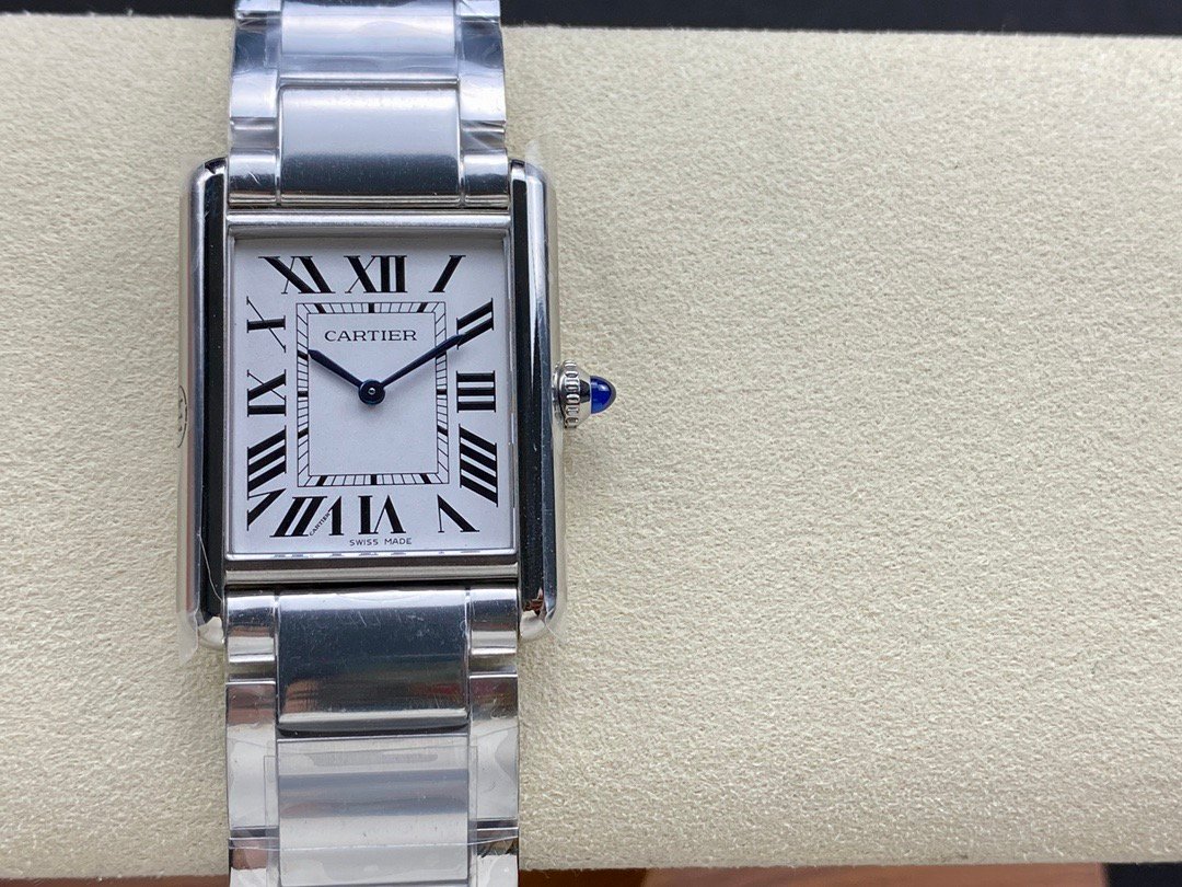 Cartier Tank Must Stainless Steel Silver Dial 33.7MM WSTA0053