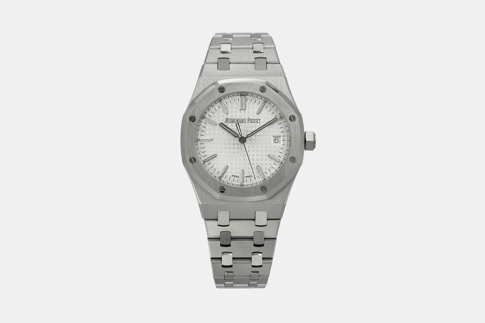Audemars Piguet Royal Oak Stainless Steel Silver 50th Anniversary Dial Bracelet 34MM 77450ST.OO.1361ST.01