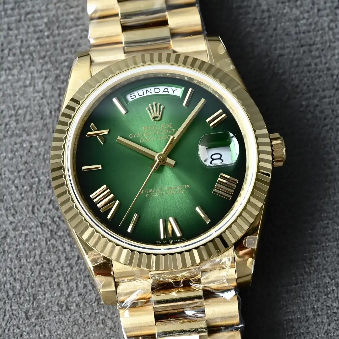 Rolex Day-Date  Green Ombré Dial Yellow Gold 40MM Ref. 228238-0069
