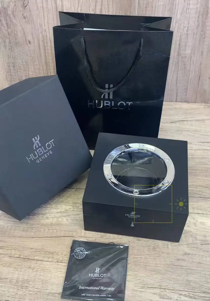 Hublot Black Watch Box with International Warranty Card & Tote Bag Set