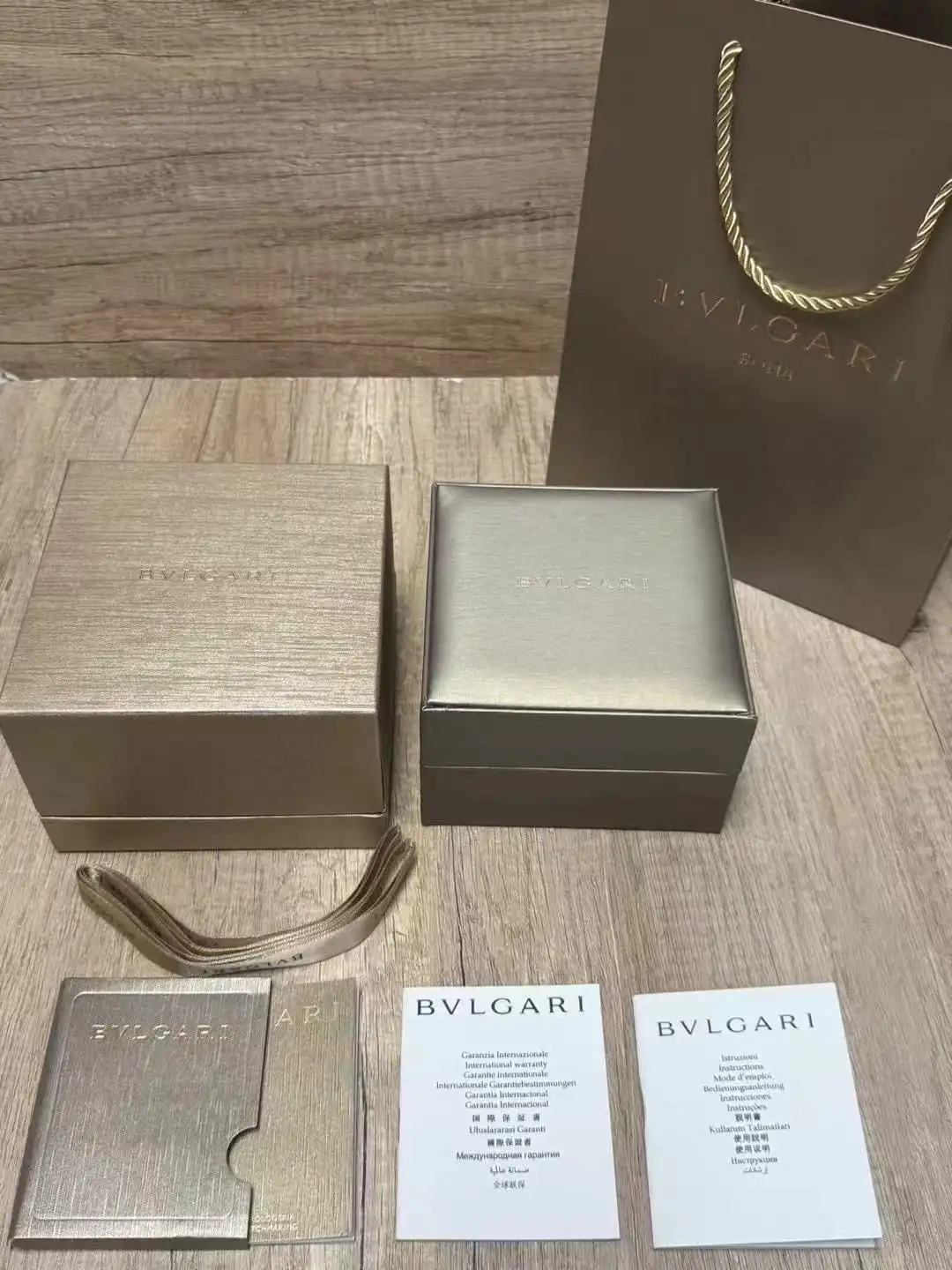 Bvlgari Watch Box with International Warranty, Manual & Tote Bag Set