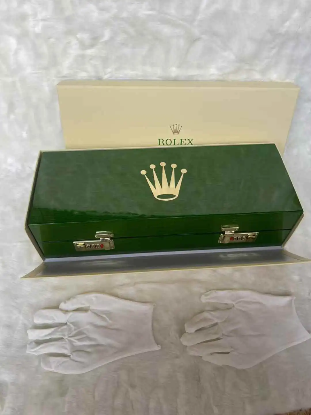 Rolex Replacement Luxury 5-Watch Storage Wooden Box & Outer Protective Case