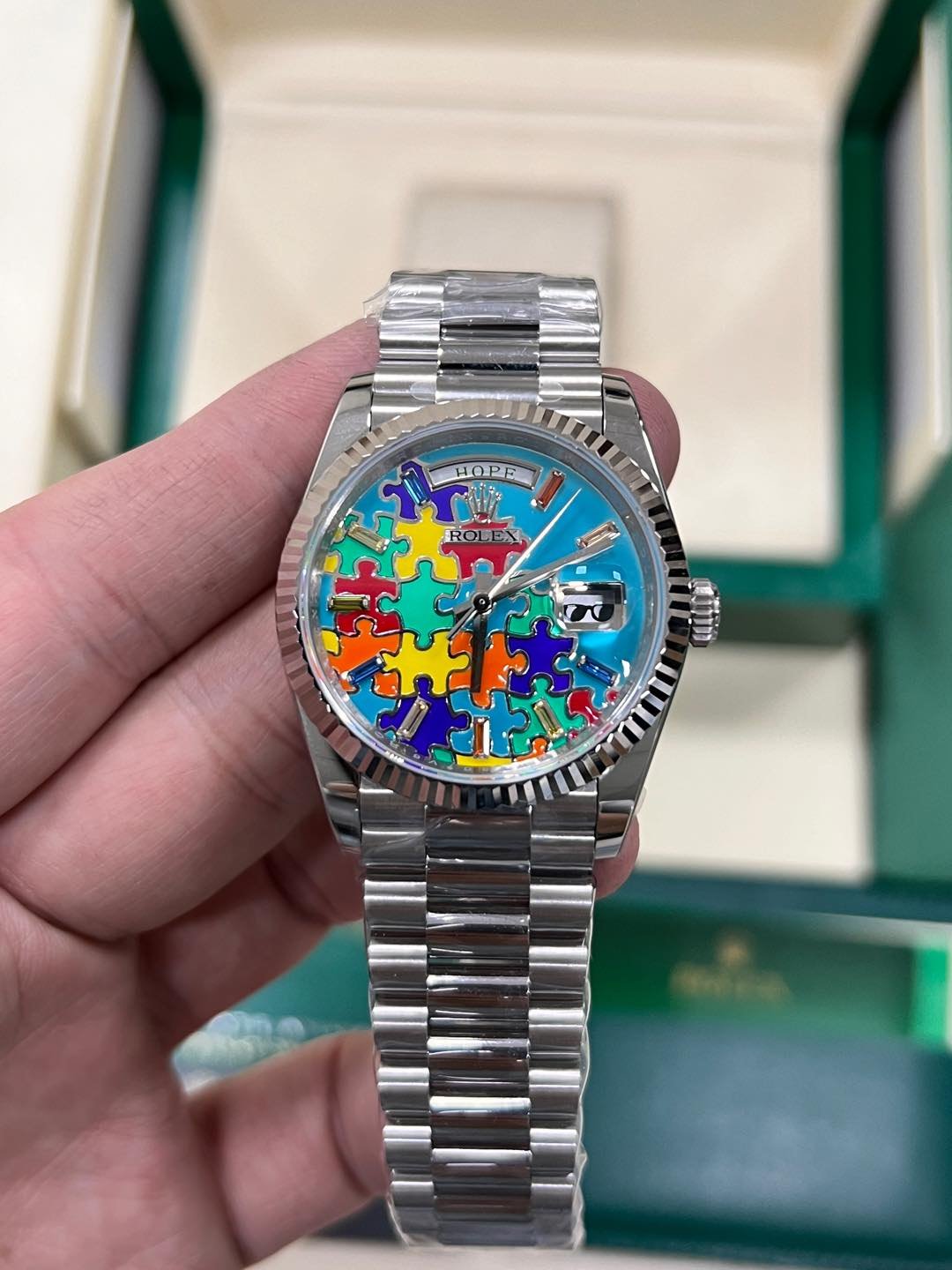 Rolex Day-Date  "Jigsaw Puzzle" Blue 36mm Ref.128239