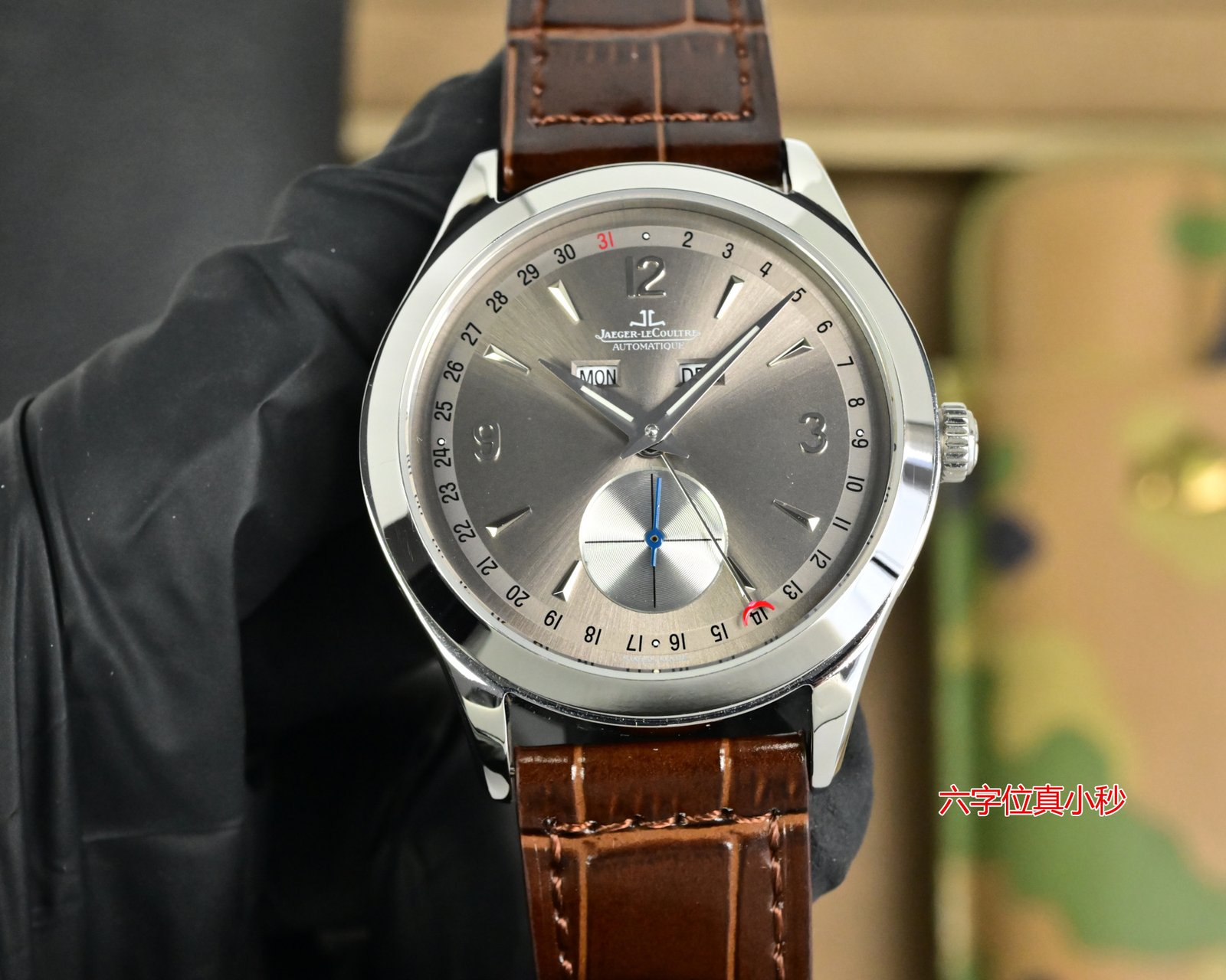 Jaeger-LeCoultre Master Control Calendar Stainless Steel Grey Dial Brown Leather Strap 40MM REF. Q4148421
