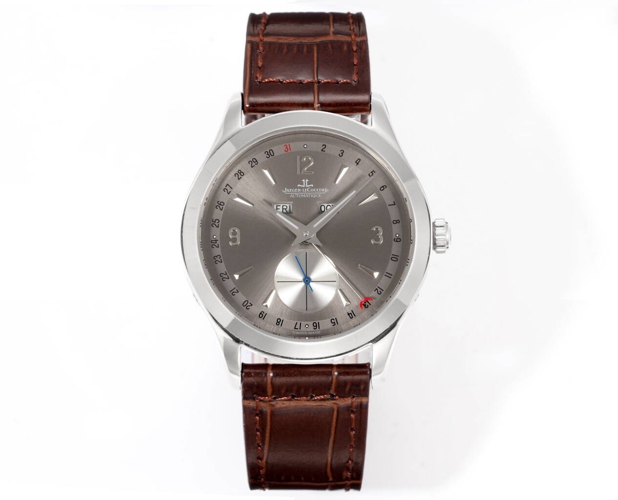 Jaeger-LeCoultre Master Calendar Stainless Steel Grey Dial Brown Leather Strap 39MM Q1558420