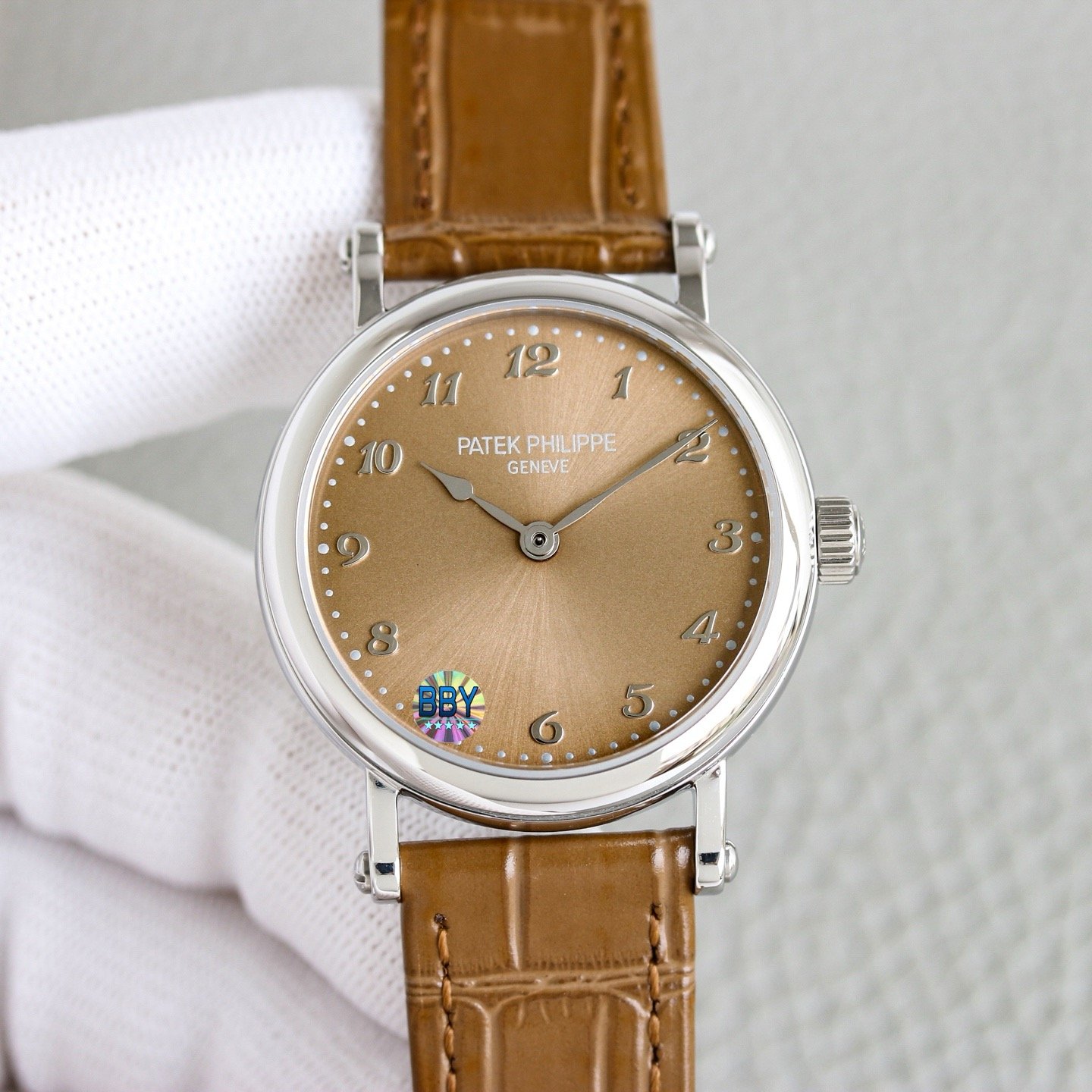Patek Philippe Calatrava White Gold Brown Dial Brown Leather Strap 34.6MM REF. 4897G-001