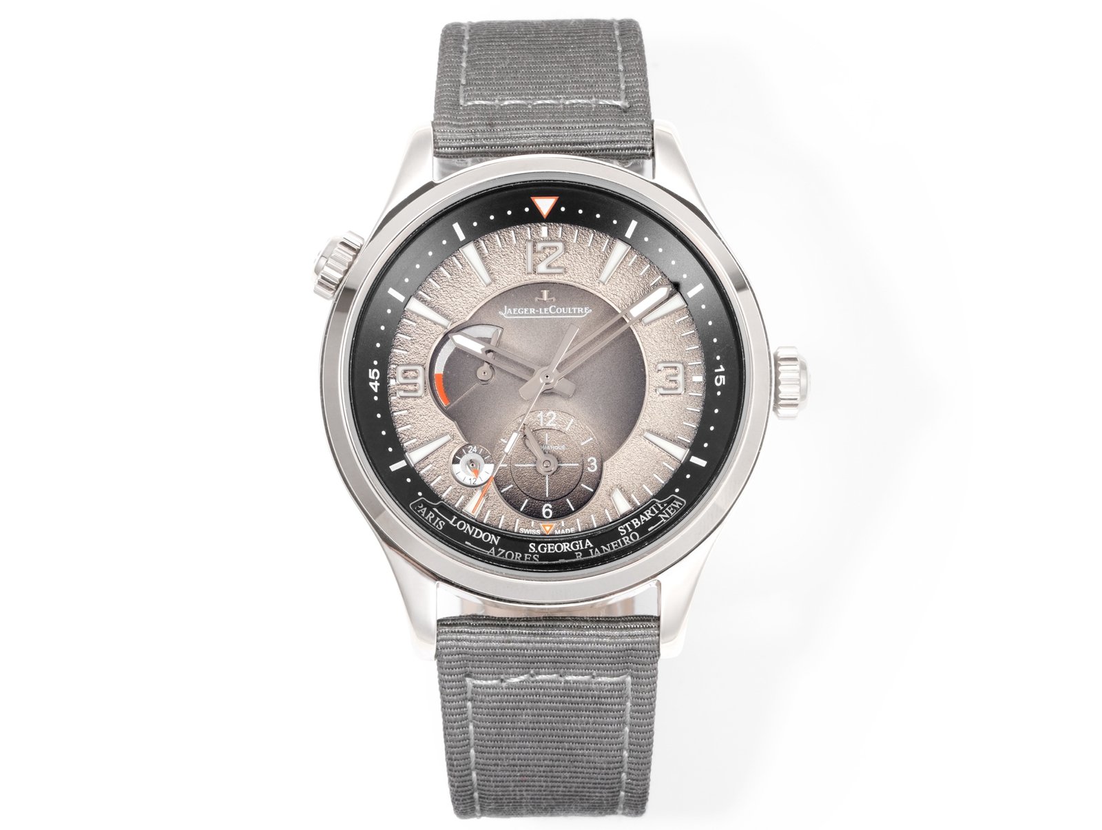 Jaeger-LeCoultre Master Compressor Geographic Stainless Steel Grey Dial Grey Canvas Strap 42MM REF. Q1748471