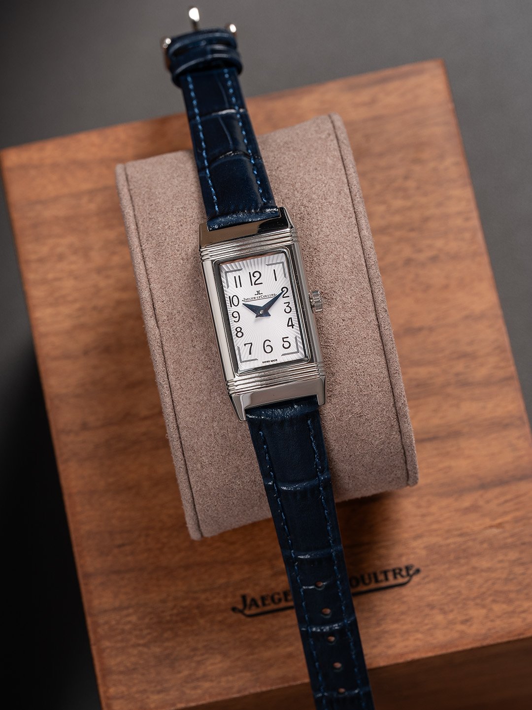 Jaeger-LeCoultre Reverso One Stainless Steel Silver Dial Blue Leather Strap Ref.Q3288420