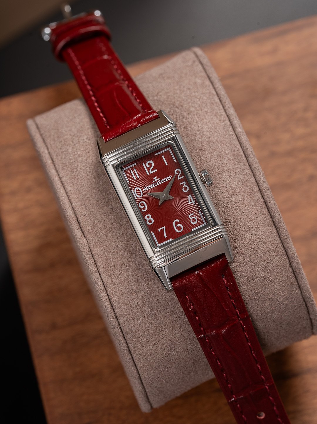Jaeger-LeCoultre Reverso One Stainless Steel Red Dial Red Leather Strap REF.Q3288460